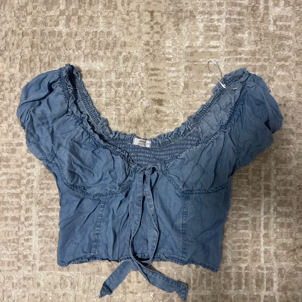 Blue Denim Crop Top
